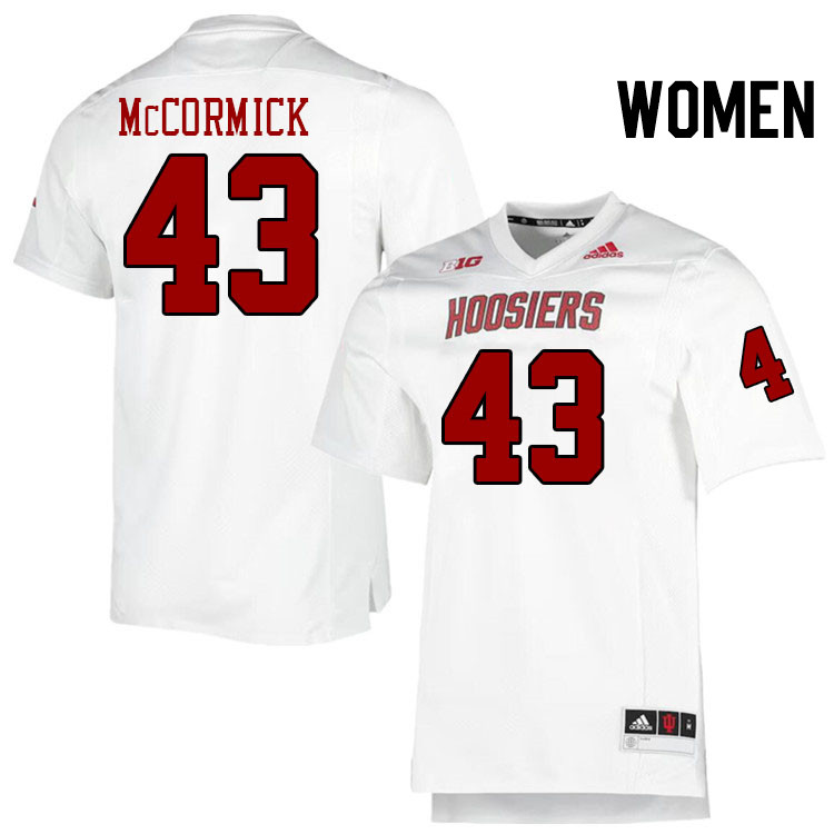 Women #43 Derek McCormick Indiana Hoosiers College Football Jerseys Stitched-Retro White